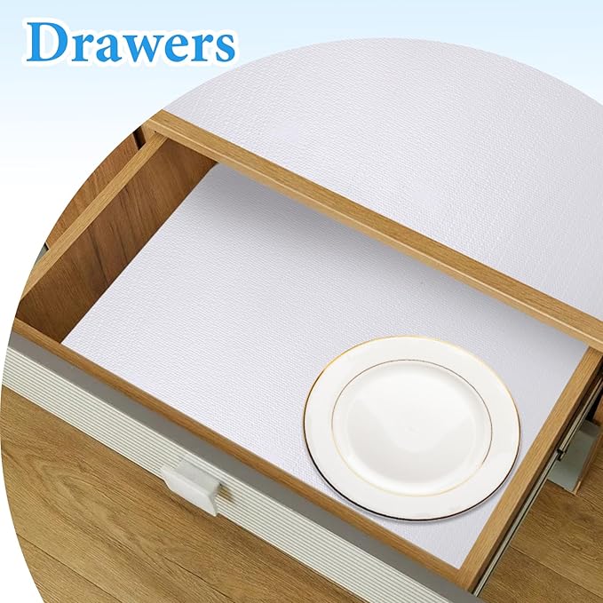 Shelf Liners for Kitchen Cabinets 12in x 30FT Non Adhesive Drawer Liner White - Image 3