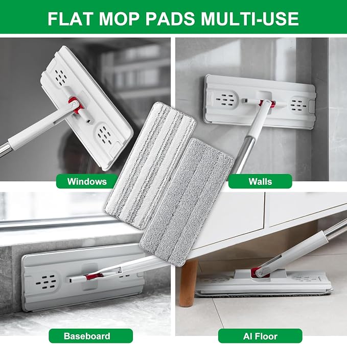 Flat Mop Pads, 3 Pack 13" X 4.9" Microfiber Mop Pad/Refill/Head, Mop Pads - Image 6