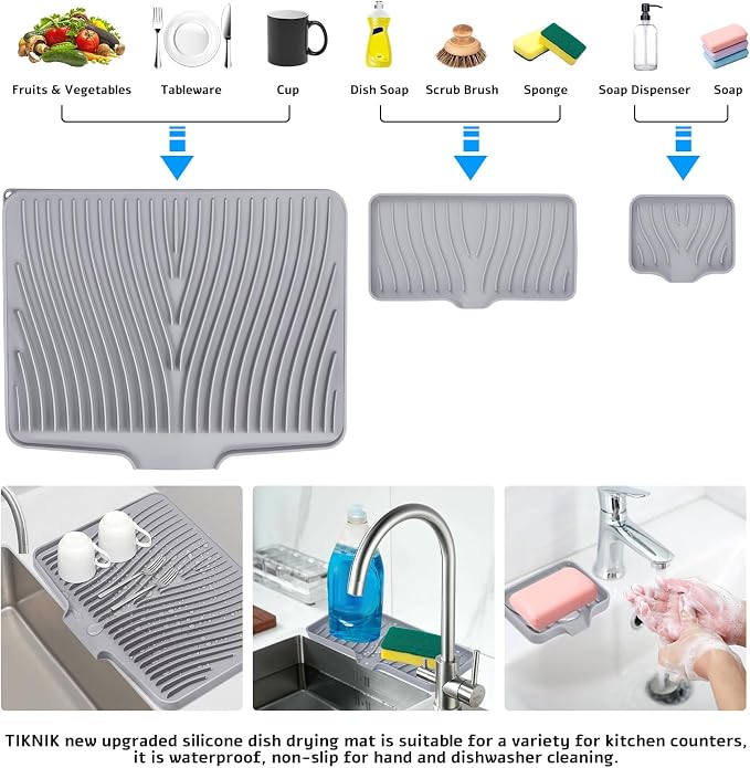 Silicone Dish Drying Mat, Stone Drying Mat - Image 4