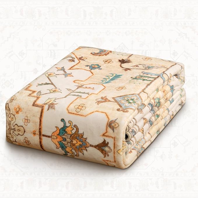 SERISSA Area Rug 3x5 Boho Light Yellow Rugs for Bedroom, Washable Non-Slip Kitchen Rugs, Ultra Soft Print Distressed Entry Rug Low-Pile Throw Rug Carpet for Bedroom Nursery Living Room Dorm Decor