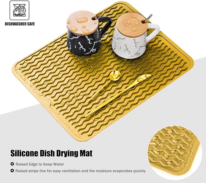 Large 14" x 11" Silicone Dish Drying Mat - Image 3