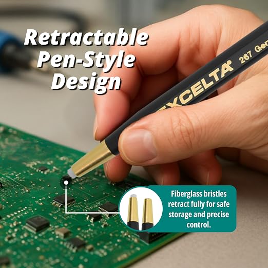 Excelta 267 Fiberglass Scratch Brush, Retractable and Refillable Pen Style Tool - Image 2
