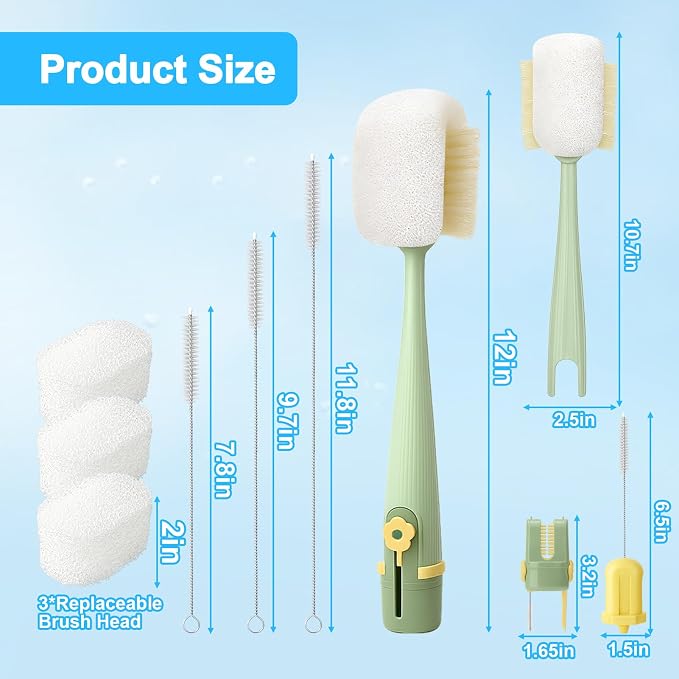 XANGNIER 5 in 1 Bottle Cleaning Brush Set, Cleaning Tool Kit - Image 7