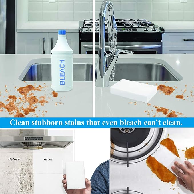 Magic Cleaning Sponges Eraser, 100 Pack Premium Melamine Sponge Foam Cleaning - Image 6