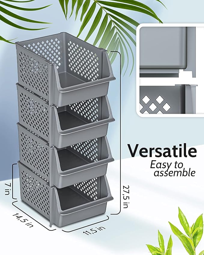 Skywin Plastic Stackable Storage Bins - Image 2