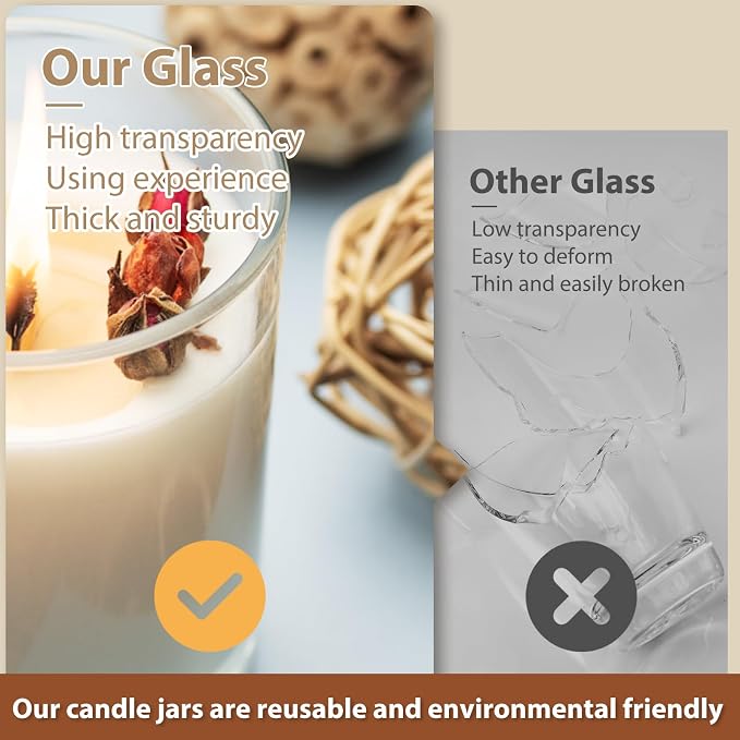 Thick Candle Jars for Making Candles 12 Pcs, 7 OZ Empty Jars - Image 2