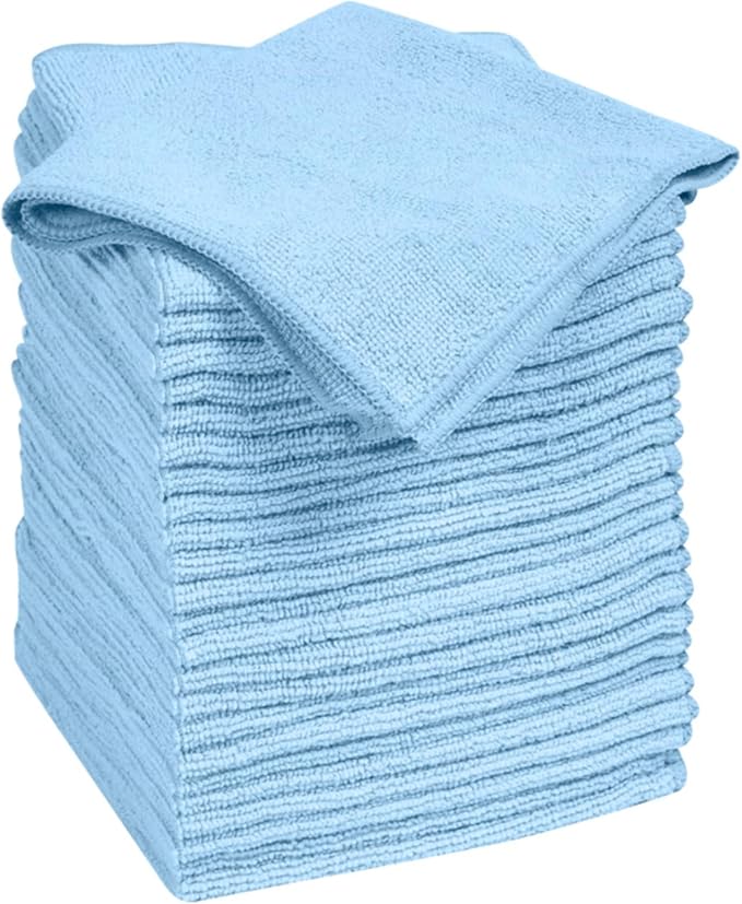 Quickie Microfiber Cleaning Cloth 14 x 14 Inches Blue Pack of 24 Washable and by Quickie