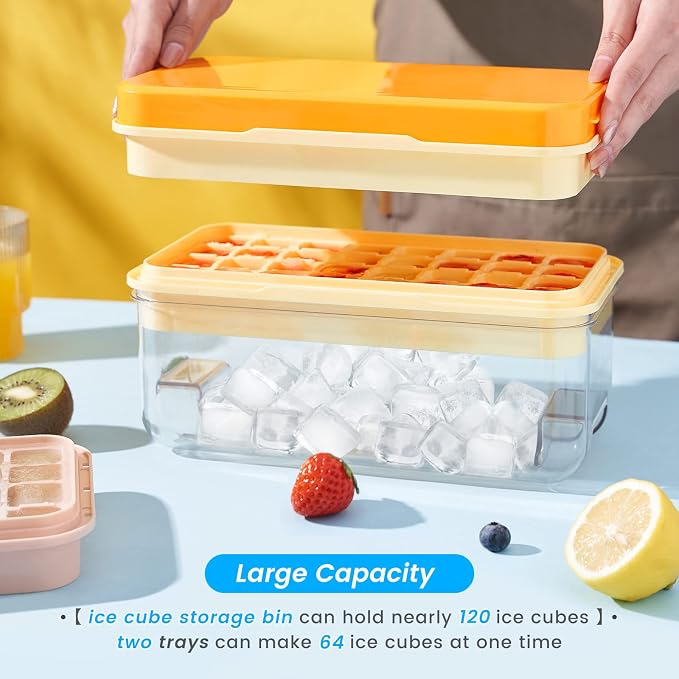 PHINOX Ice Cube Tray with Lid and Bin, Ice Trays - Image 4