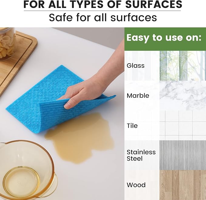 Homaxy Swedish Dishcloths for Kitchen, 15 Pack Reusable and Washable Cellulose - Image 3