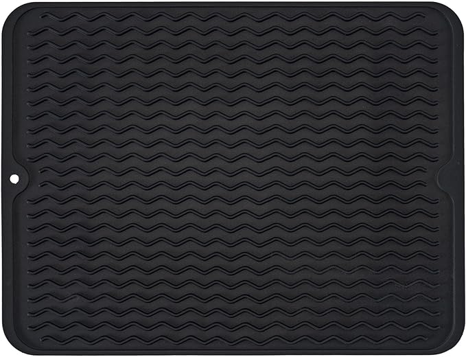 Silicone Dish Drying Mat, Non-Slip Easy Clean Sink Mat Large Heat-resistant by MODENGKONGJIAN