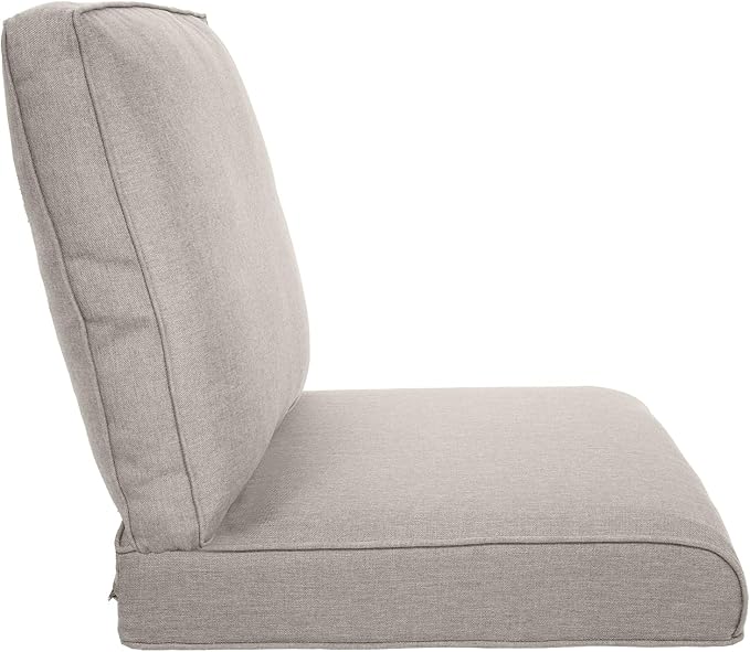 Pop 22x25/22x24 Outdoor Furniture Cushions Set of 6 - Comfortable Patio Chair Cushion for Rattan Wicker Dining Rocking Swivel Chairs Loveseat Couch L-Shape Sectional Sofa - Beige/Classic