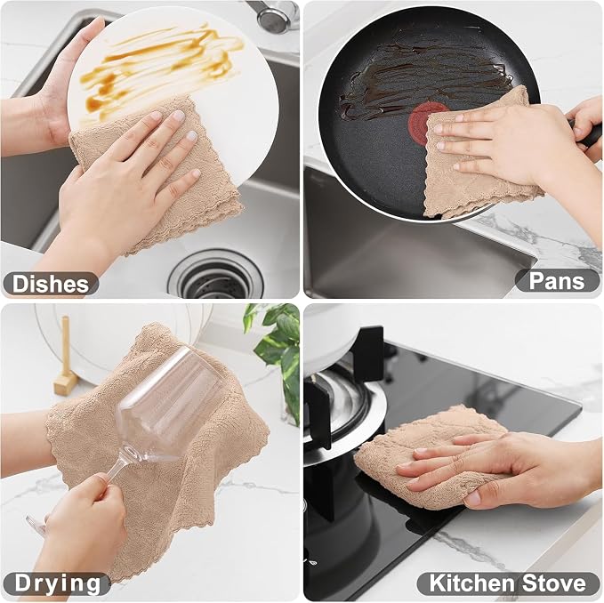 Homaxy 18 Pack Kitchen Dish Cloths, Super Soft and Absorbent Coral Velvet Dish - Image 6