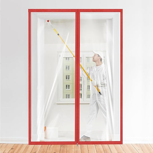 Amylove Zipper 60 x 102 Inch Dust Barrier Kit Red Edged Temporary Construction by Amylove