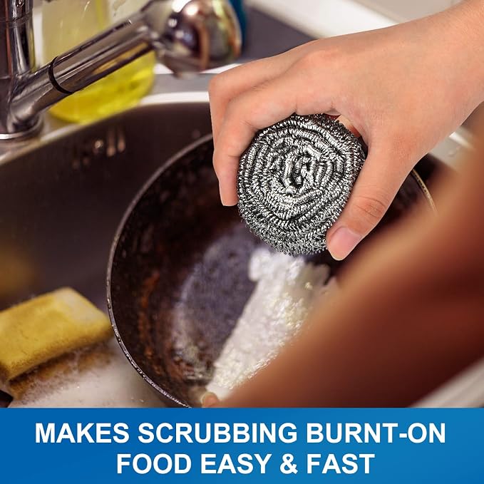 18 Pack Stainless Steel Scrubber, Steel Wool Srubber - Image 3