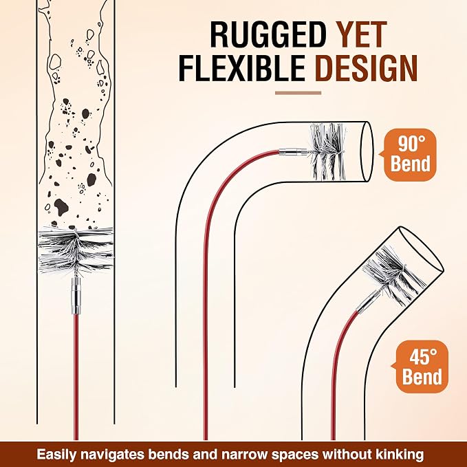 Feekoon Pellet Stove Cleaning Kit, 10 FT Flexible Steel Rod - Image 5