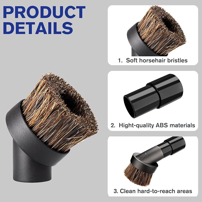 Round Soft Horse Hair Vacuum Brush Attachment - Image 5