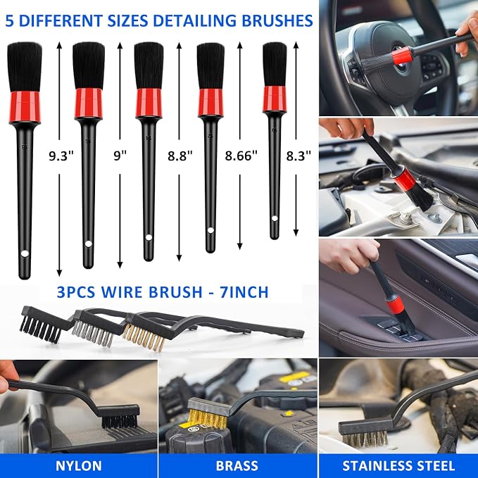 AUTODECO 30Pcs Car Detailing Brush Set, Car Detailing Kit, Auto Detailing Drill - Image 4
