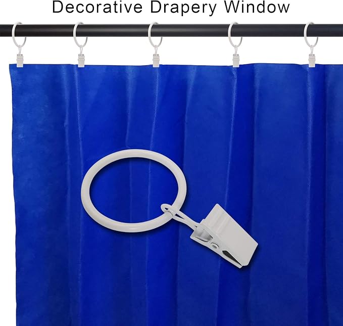 100 Pack Curtain Rings with Clips, Drapery Clips with Rings, Drapes Rings 1.26 - Image 4