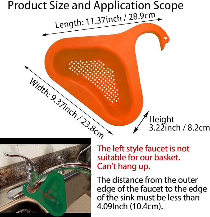 Kitchen sink drain basket swan drain rack, swan drain basket - Image 3