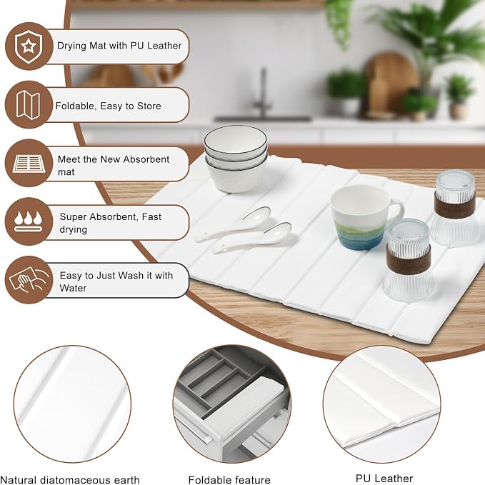 Large Stone Drying Mat for Kitchen Counter - Image 2