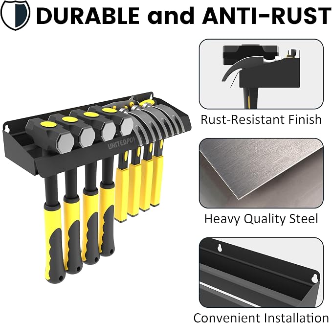 UNITEDPOWER Hammer Holder, Wall Mount Storage Rack Organizer - Image 3