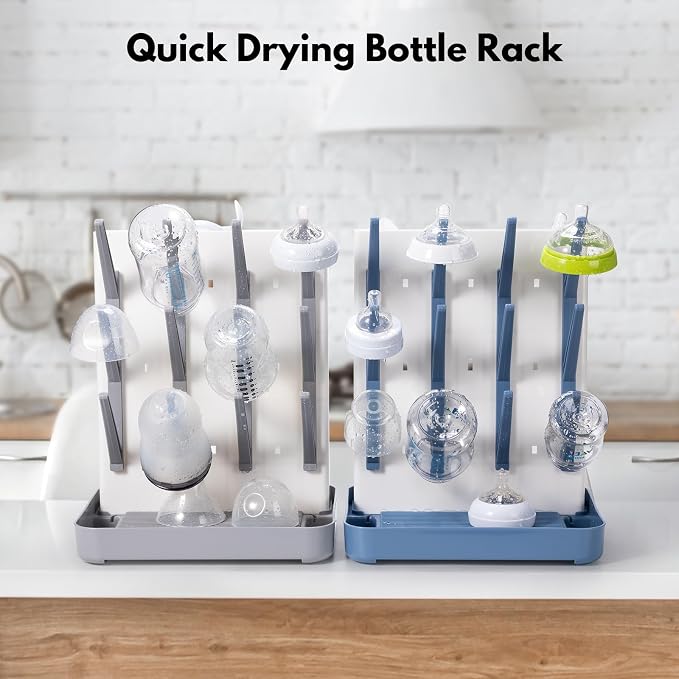 Space Saving Vertical Bottle Drying Rack, Large Countertop Baby Bottle Drying - Image 8