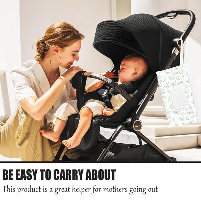 FEBSNOW 4 Pack Baby Wipes Dispenser Holder, Portable Refillable Baby Wet Wipes - Image 6