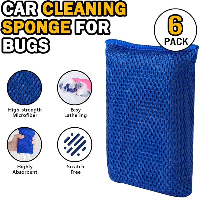 AIDEA Car Wash Sponge, Microfiber Large Bug and Tar Remover - Image 2