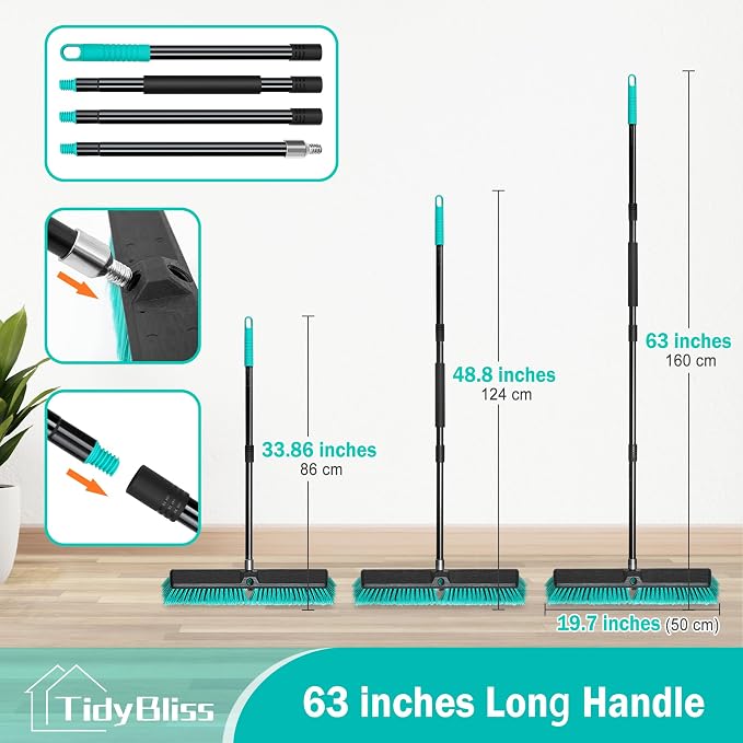 18” Push Broom Outdoor Heavy Duty 3 Pack, Large Commercial Stiff Bristle Brush - Image 4