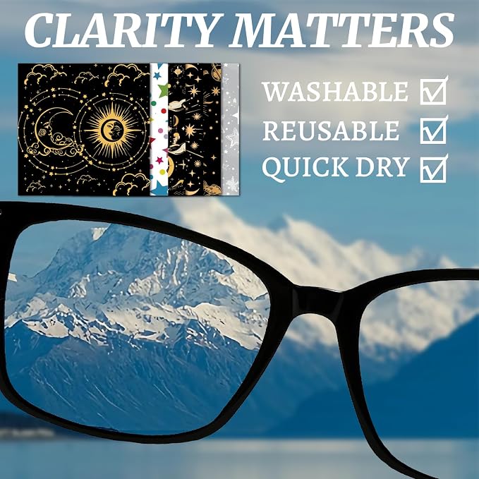 CREATCABIN 6 Packs Thickened Glasses Cleaning Cloth Elegant Flower Design - Image 4