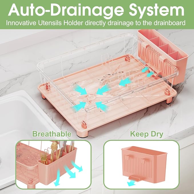 Pink Dish Drying Rack - Image 2