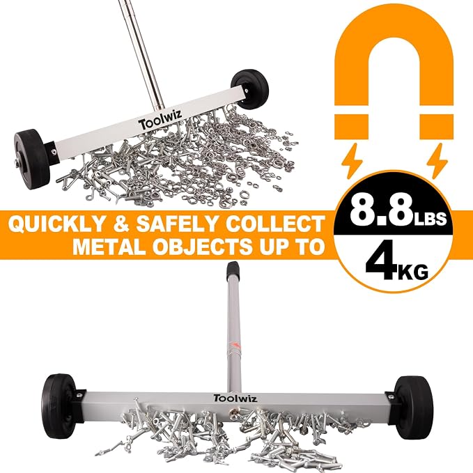 Toolwiz Magnetic Pick Up Sweeper 17-inch Heavy Duty Magnet Pickup Lawn Sweeper - Image 3