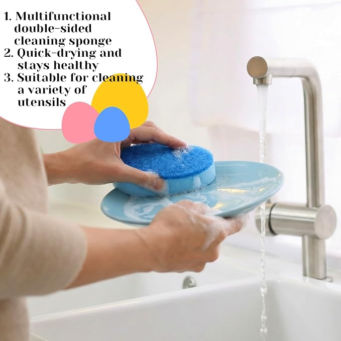 Tioncy 12 Pack Kitchen Sponges Bulk Dual Sided Scrubber Sponges Dishwashing - Image 5