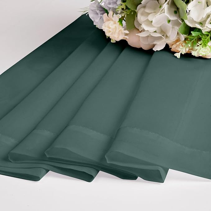Chyhomenyc Hunter Green Sheer Curtains 96 inches Long 2 Panels, Light Filtering - Image 5