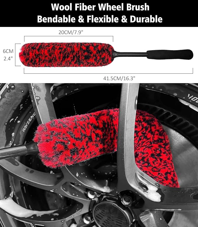 YeewayVeh Wheel Cleaning Kit, Tire Dressing Applicator and Car Detailing Brush - Image 3