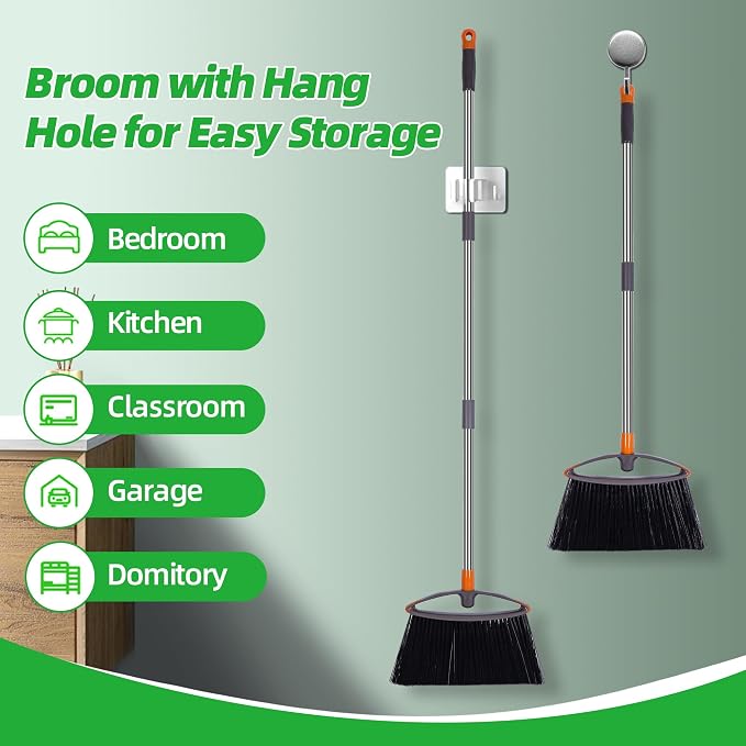 Still Bristle Broom to Sweep Snow, Heavy Duty Broom - Image 6