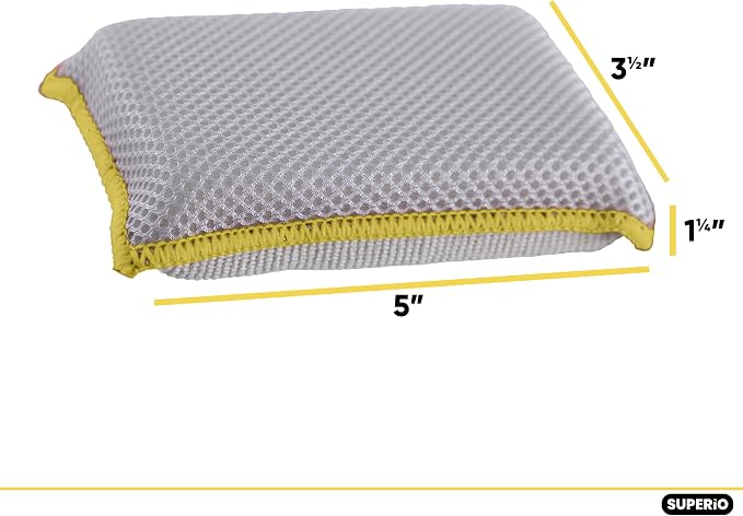 Microfiber Dish Sponge – Non-Scratch Kitchen Scrubber, Heavy-Duty Household - Image 2
