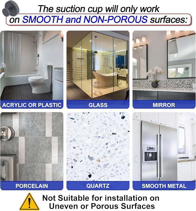 Suction Cup Hooks for Shower, Removable Towel Hooks for Bathroom Window Glass - Image 5