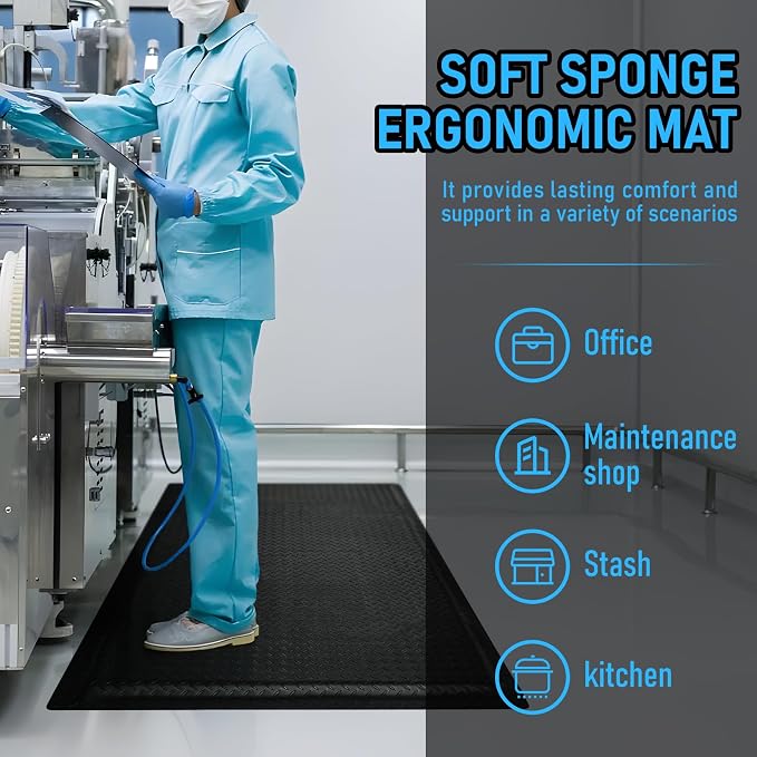 2 x 7 FT Anti Fatigue Mats Industrial 15/16 Inch Thick Soft Sponge Ergonomic - Image 6