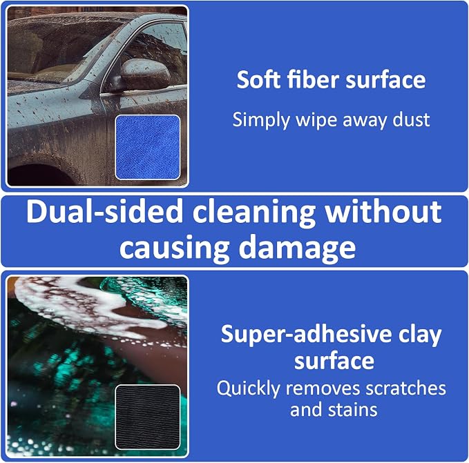 2 Pack Clay Towel Auto Detailing, 12 X 12 Inch Clay Bar Towel - Image 5