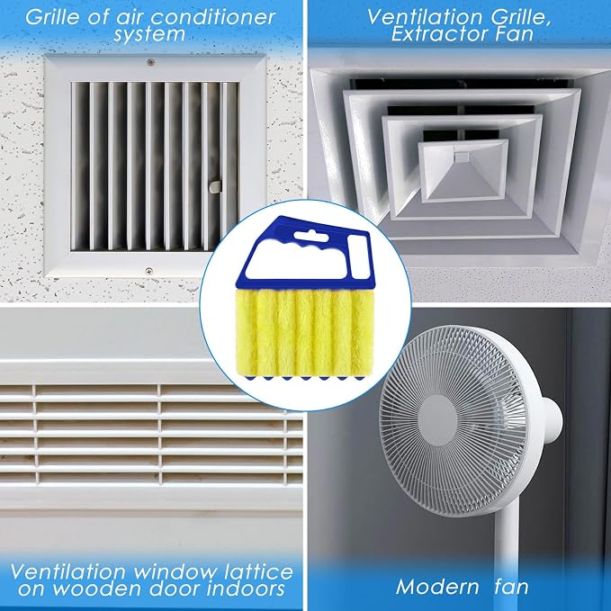 Geiserailie 2 Pcs Window Venetian Blind Cleaner Duster Tool Washable 7 Fingers - Image 6