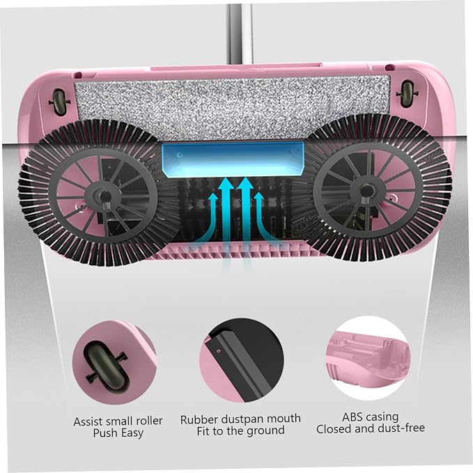 Carpet Sweeper Manual Manual Vacuum Sweeper 2 in 1 Hand Push 180 Degree - Image 3