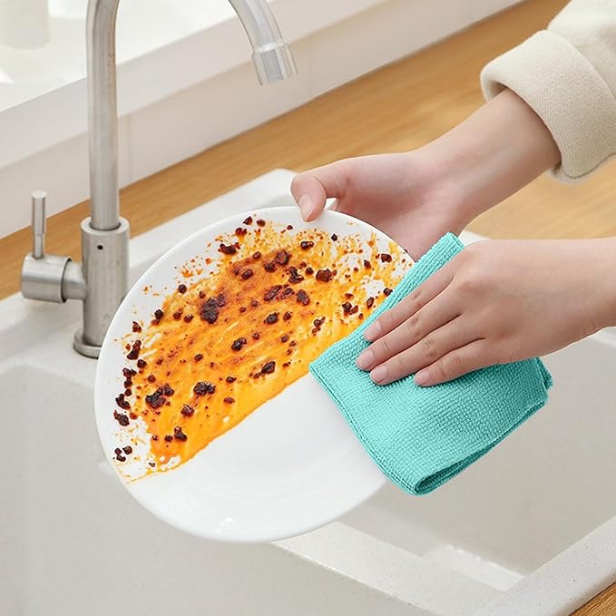 Microfiber Cleaning Cloth, Lint-Free Shop Towels Reusable, Bulk Rags in a Box - Image 2