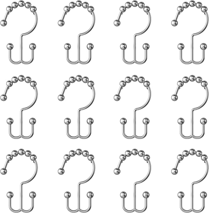 Maytex Shower Curtain Hooks, Shower Curtain Rings, Rust-Resistant Decorative - Image 6