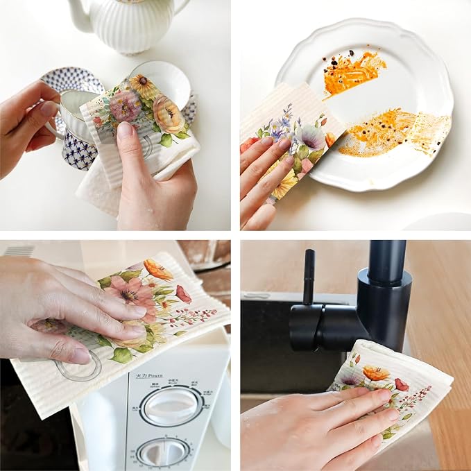 Morigins Spring Flowers Bird Swedish Dish Cloths - Image 5