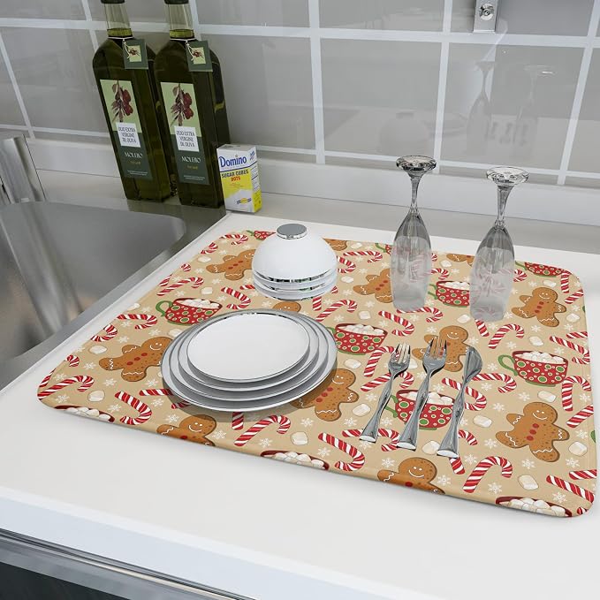 Christmas Gingerbread Man Dish Drying Mat - Image 6