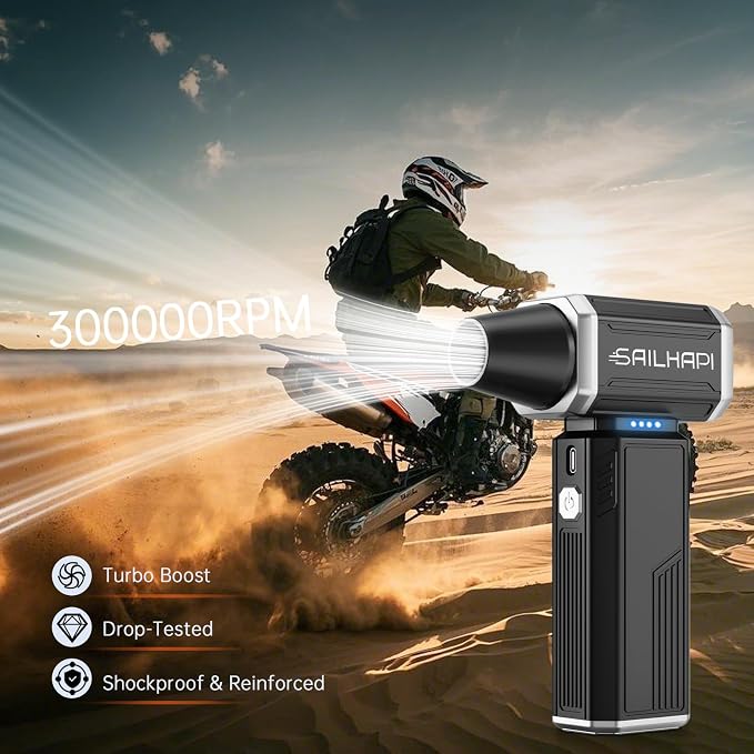 Powerful Air Duster 300000RPM, Handheld Office Duster Blower Replaced Can of Air - Image 8