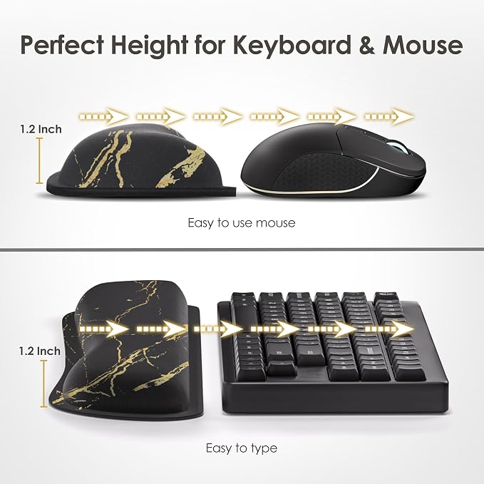 Gimars Upgrade Enlarge Gel Memory Foam Set Keyboard Wrist Rest Pad, Mouse Wrist - Image 6