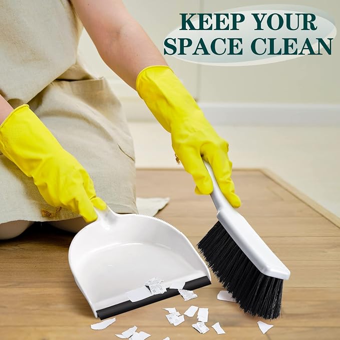 Zubebe 12 Pcs Mini Dustpan and Brush Set, Small Broom and Dustpan Set Small - Image 5