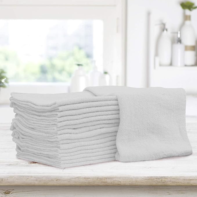 Shop Towels – Pack of 50 Reusable Cleaning Rags – Durable Quality Cotton – 13" - Image 3